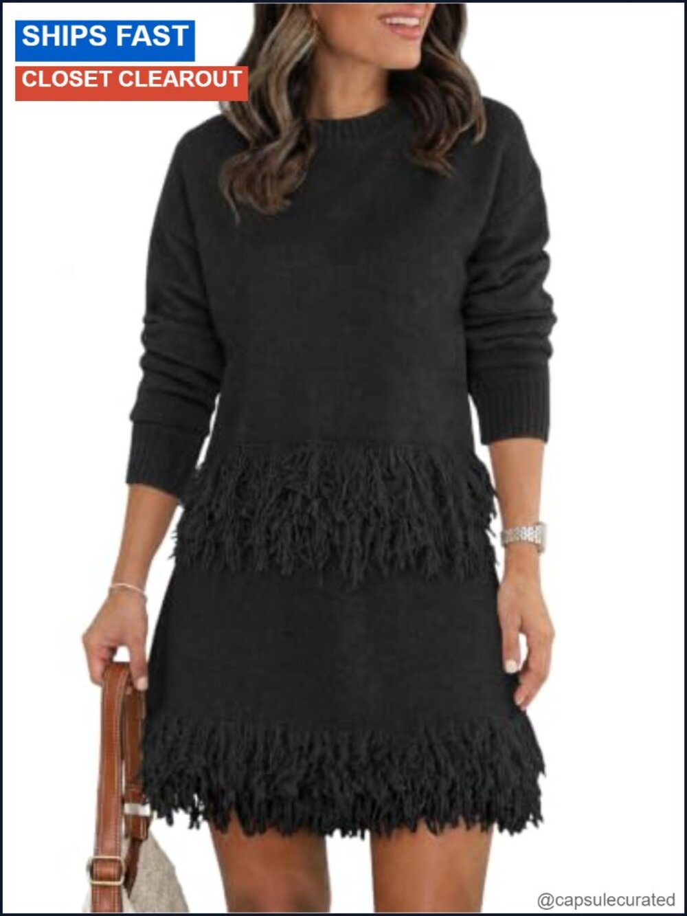 Women's 2 Piece Knit Skirt Set Fringe Sweater Mini Skirt Casual Outfit